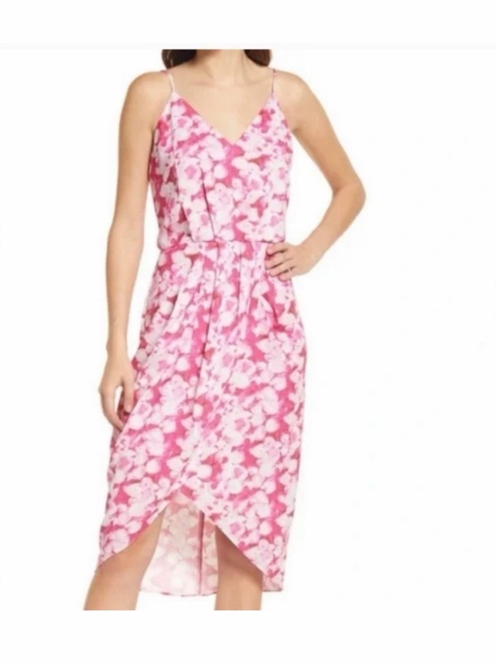 Chelsea28 Pink Floral Midi Dress